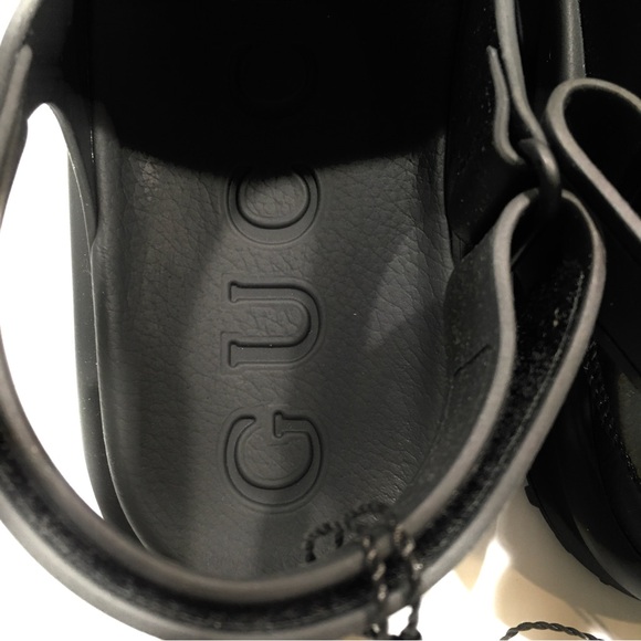 GUCCI HORSEBIT PLATFORM SANDALS -BLACK RUBBER -MEN’S US 9.5 -NEW - Picture 8 of 10